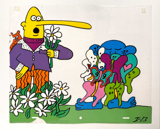 Keith Haring Original Animation Cel «Sesame Street» (1980’s). The meeting of contemporary art and animation art. For sale on FLIP Gallery