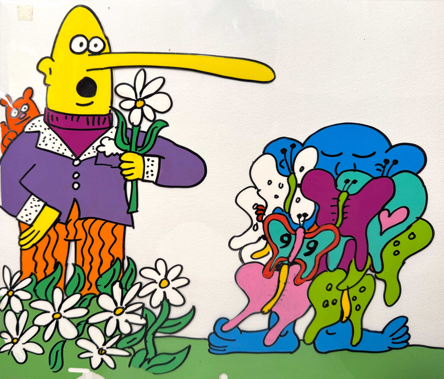 Keith Haring Original Animation Cel «Sesame Street» (1980’s). The meeting of contemporary art and animation art. For sale on FLIP Gallery