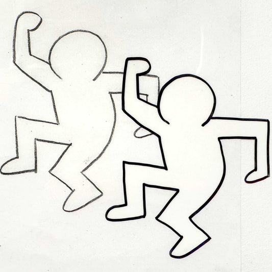 Keith Haring Original Animation Production Cel and Matching Drawing from Sesame Street (1980’s). The meeting of contemporary art and animation art. For sale on FLIP Gallery