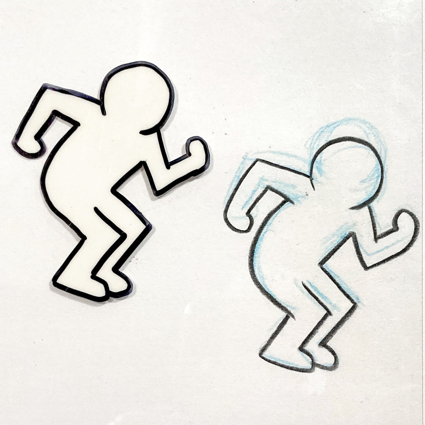 Keith Haring : Original Animation Cel and Matching Drawing "Sesame Street" (1980’s). The meeting of contemporary art and animation art. For sale on FLIP Gallery