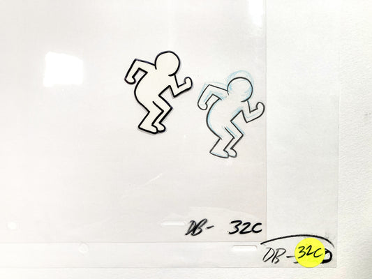 Keith Haring : Original Animation Cel and Matching Drawing "Sesame Street" (1980’s). The meeting of contemporary art and animation art. For sale on FLIP Gallery