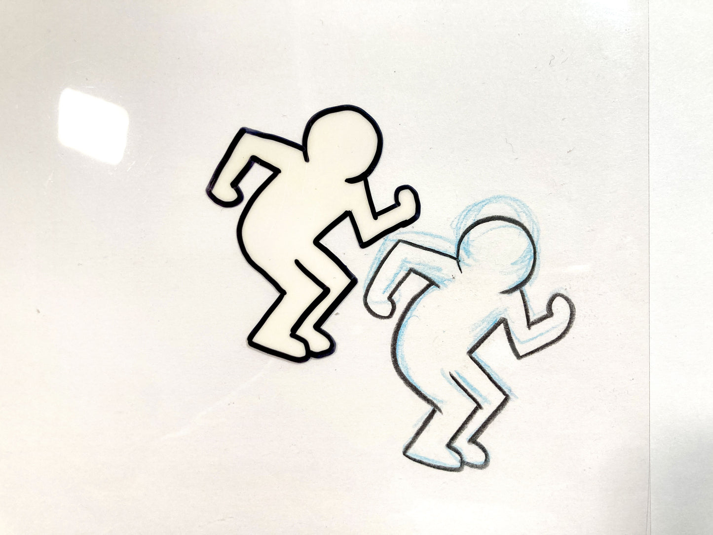 Keith Haring : Original Animation Cel and Matching Drawing "Sesame Street" (1980’s). The meeting of contemporary art and animation art. For sale on FLIP Gallery