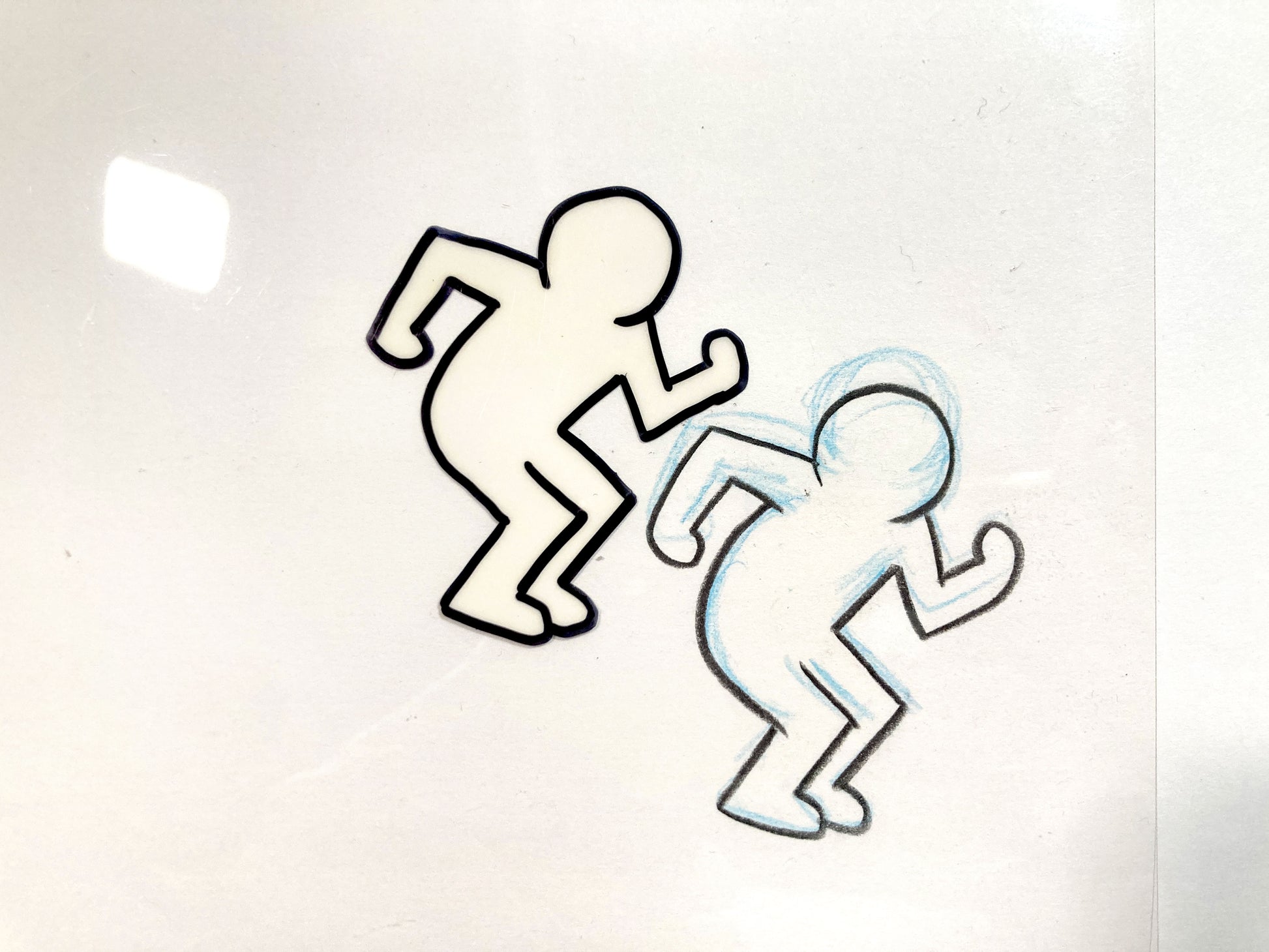 Keith Haring : Original Animation Cel and Matching Drawing "Sesame Street" (1980’s). The meeting of contemporary art and animation art. For sale on FLIP Gallery