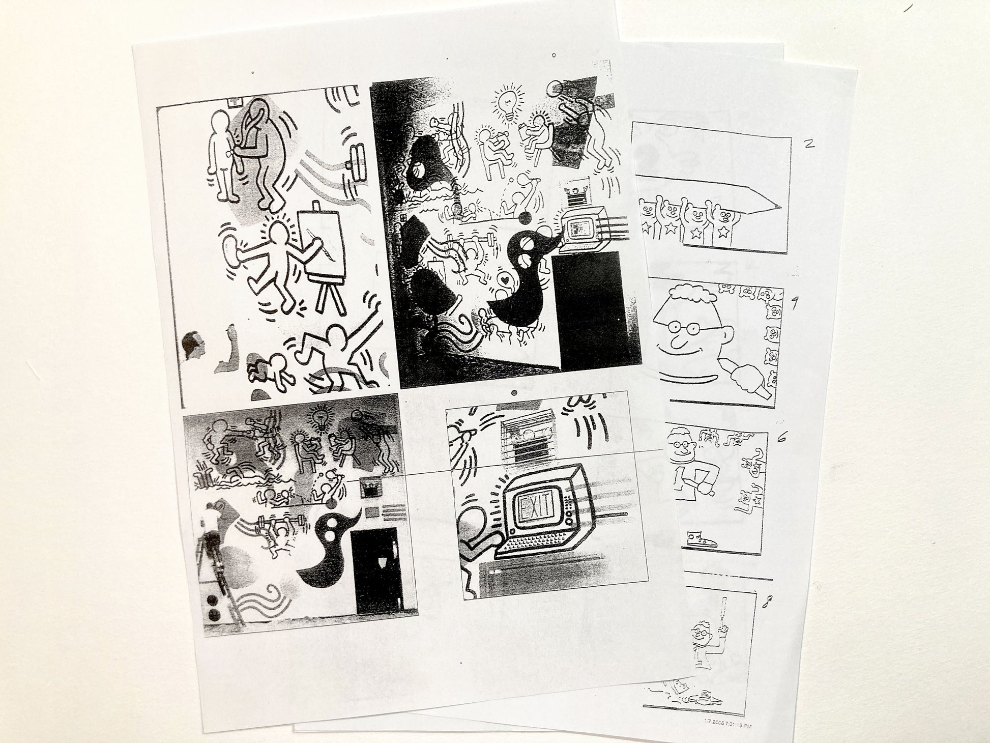 Keith Haring : Original Animation Cel and Matching Drawing "Sesame Street" (1980’s). The meeting of contemporary art and animation art. For sale on FLIP Gallery