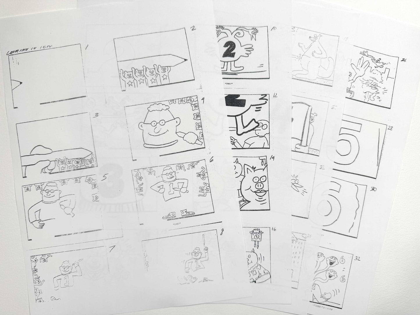 Keith Haring Original Animation Cel and Matching Drawing « Sesame Street» (1980’s). The meeting of contemporary art and animation art. For sale on FLIP Gallery