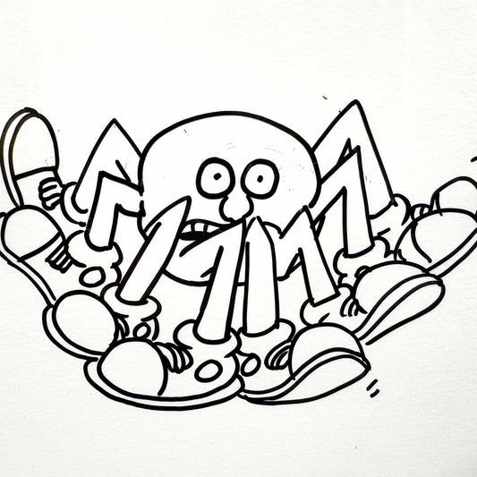 Keith Haring Original Animation Production Cel from Sesame Street (1980’s). The meeting of contemporary art and animation art. For sale on FLIP Gallery
