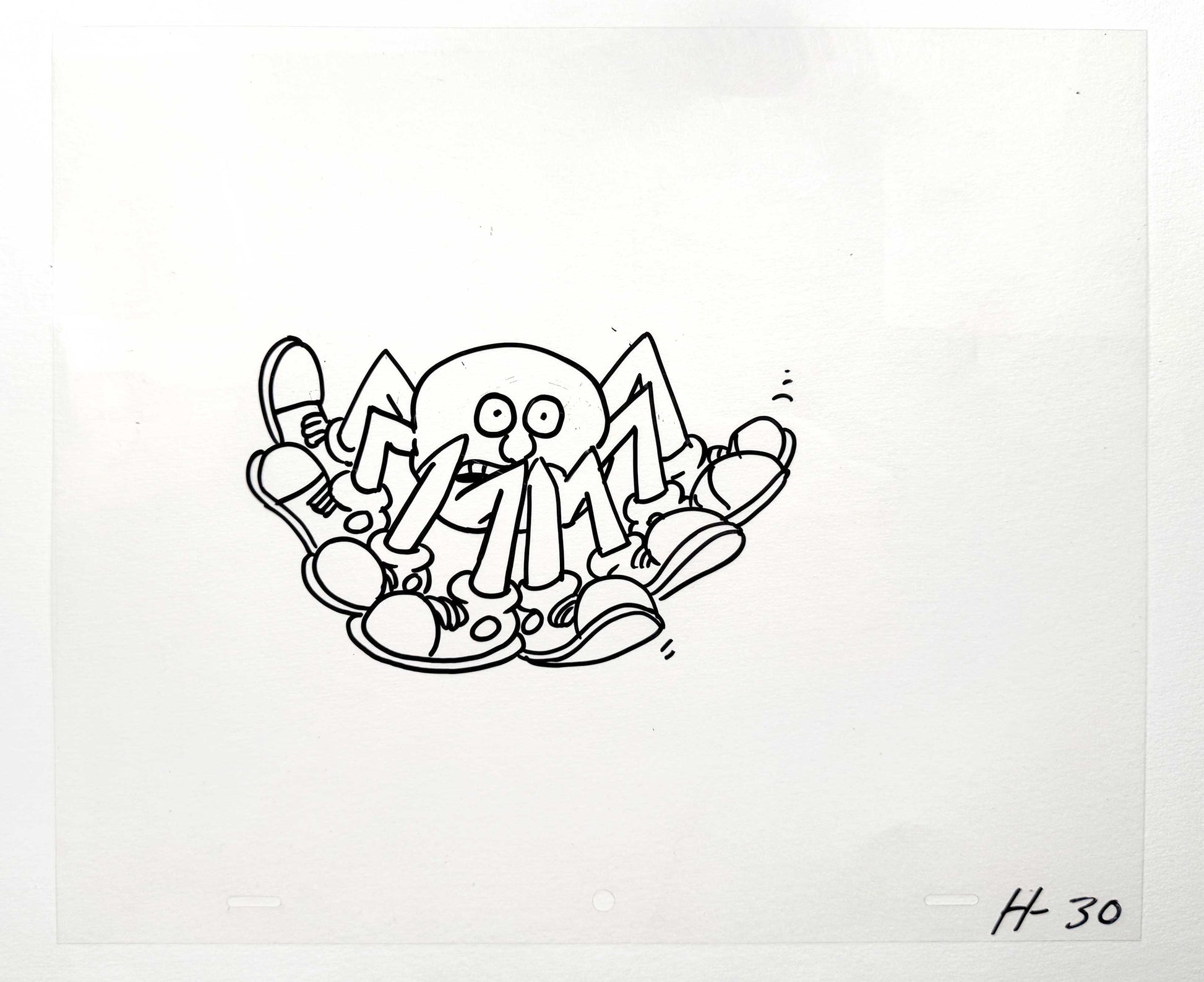 Keith Haring Original Animation Production Cel from Sesame Street (1980’s). The meeting of contemporary art and animation art. For sale on FLIP Gallery