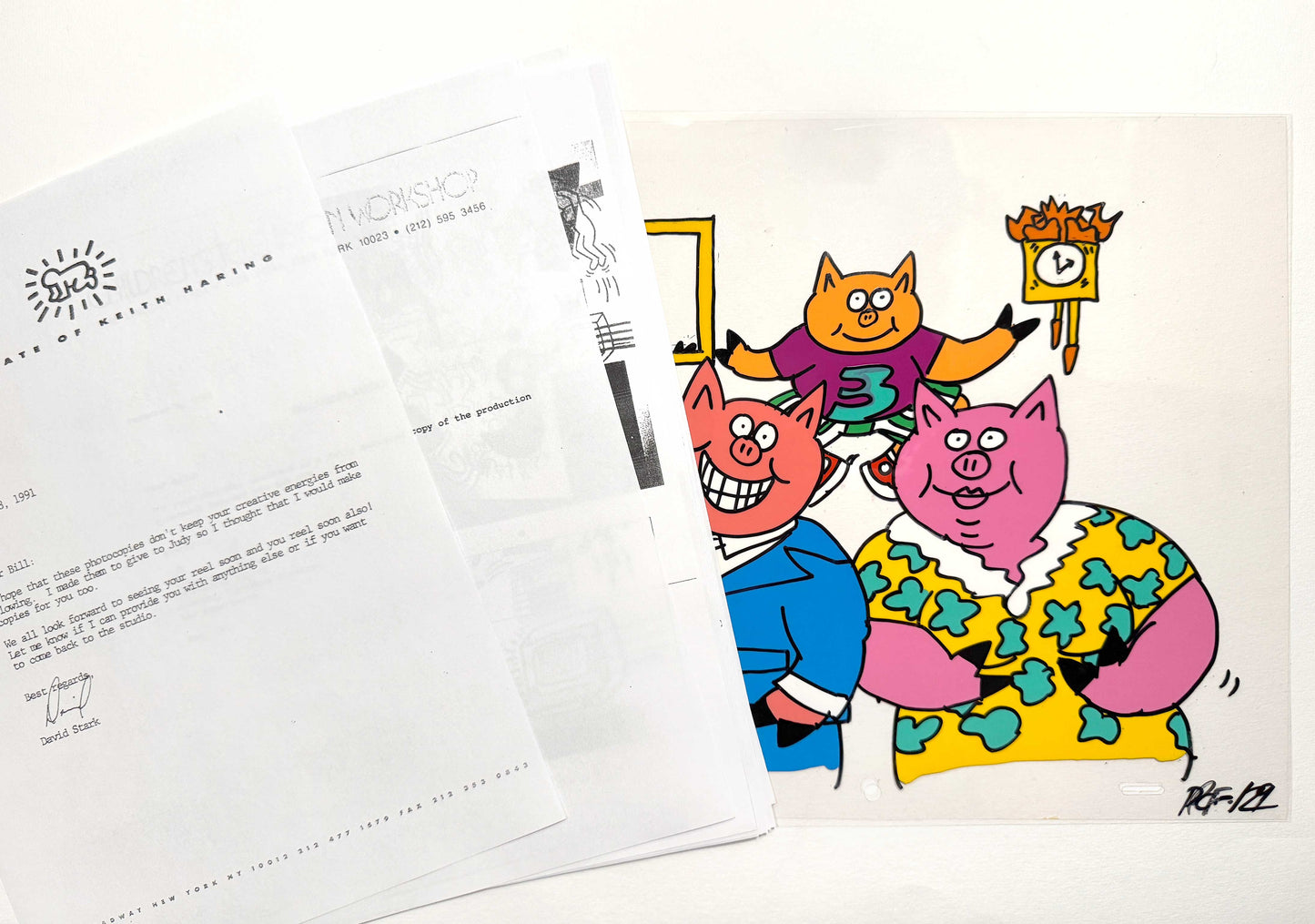 Keith Haring: Original Animation Cel from Sesame Street (1980’s). The meeting of contemporary art and animation art. For sale on FLIP Gallery
