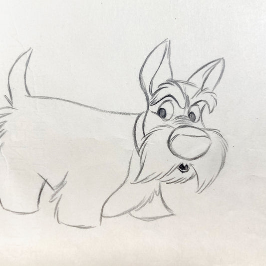 Lady and the Tramp : Jock Original Animation Drawing (Walt Disney, 1955). For sale on FLIP Gallery