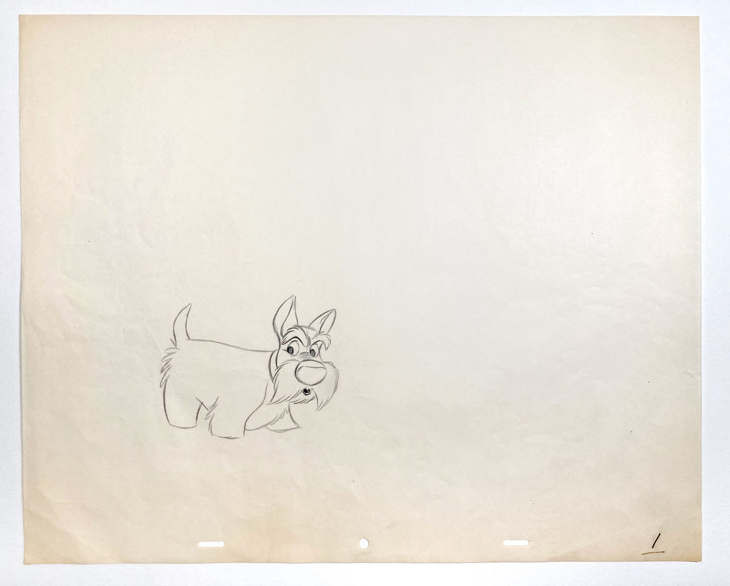 Lady and the Tramp : Jock Original Animation Drawing (Walt Disney, 1955). For sale on FLIP Gallery