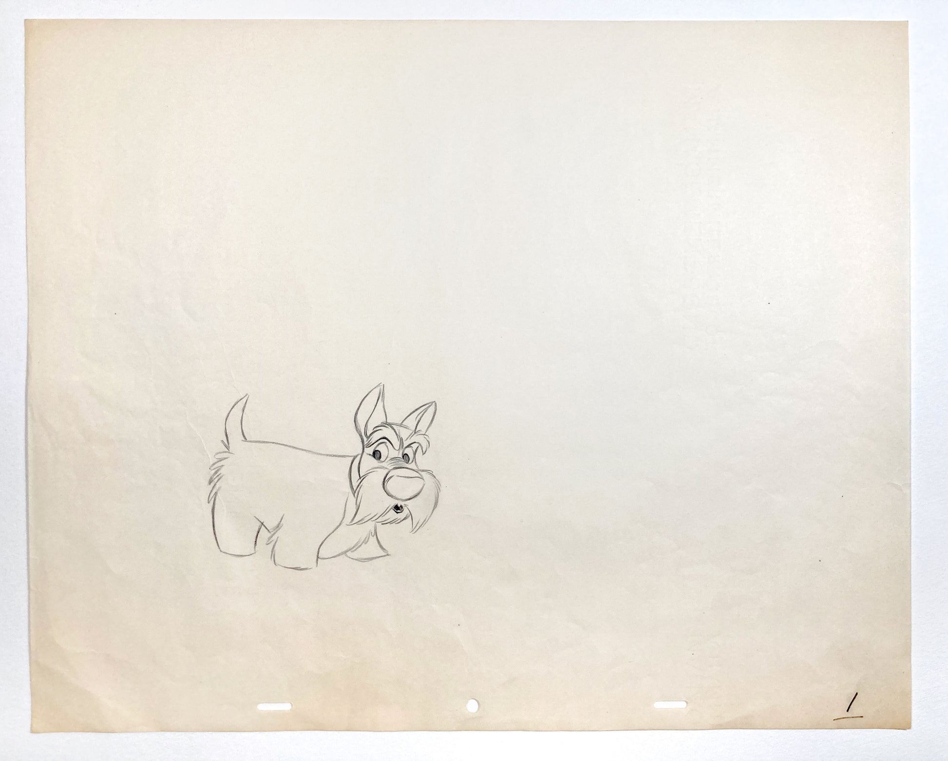 Lady and the Tramp : Jock Original Animation Drawing (Walt Disney, 1955). For sale on FLIP Gallery
