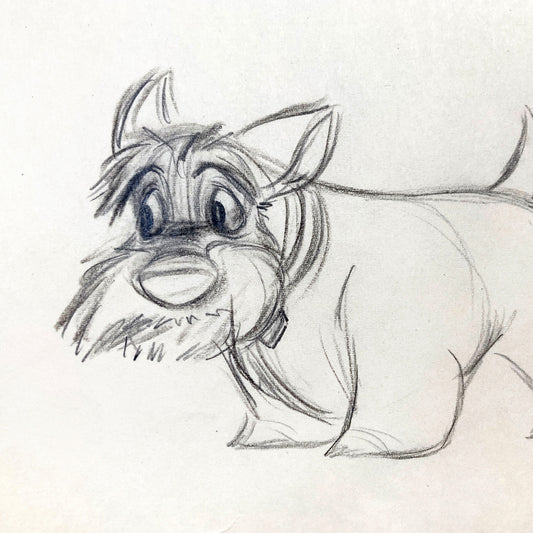 Lady and the Tramp : Jock Original Animation Drawing (Walt Disney, 1955). For sale on FLIP Gallery