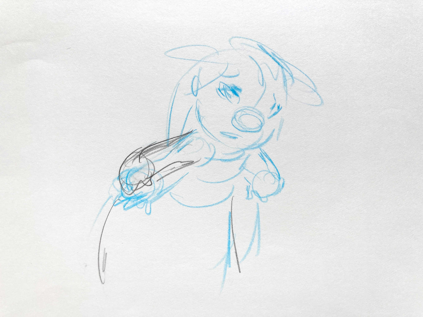 Lilo & Stitch : Lilo Original Production Used Animation Rough Drawing (Walt Disney, 2002). For sale on FLIP Gallery