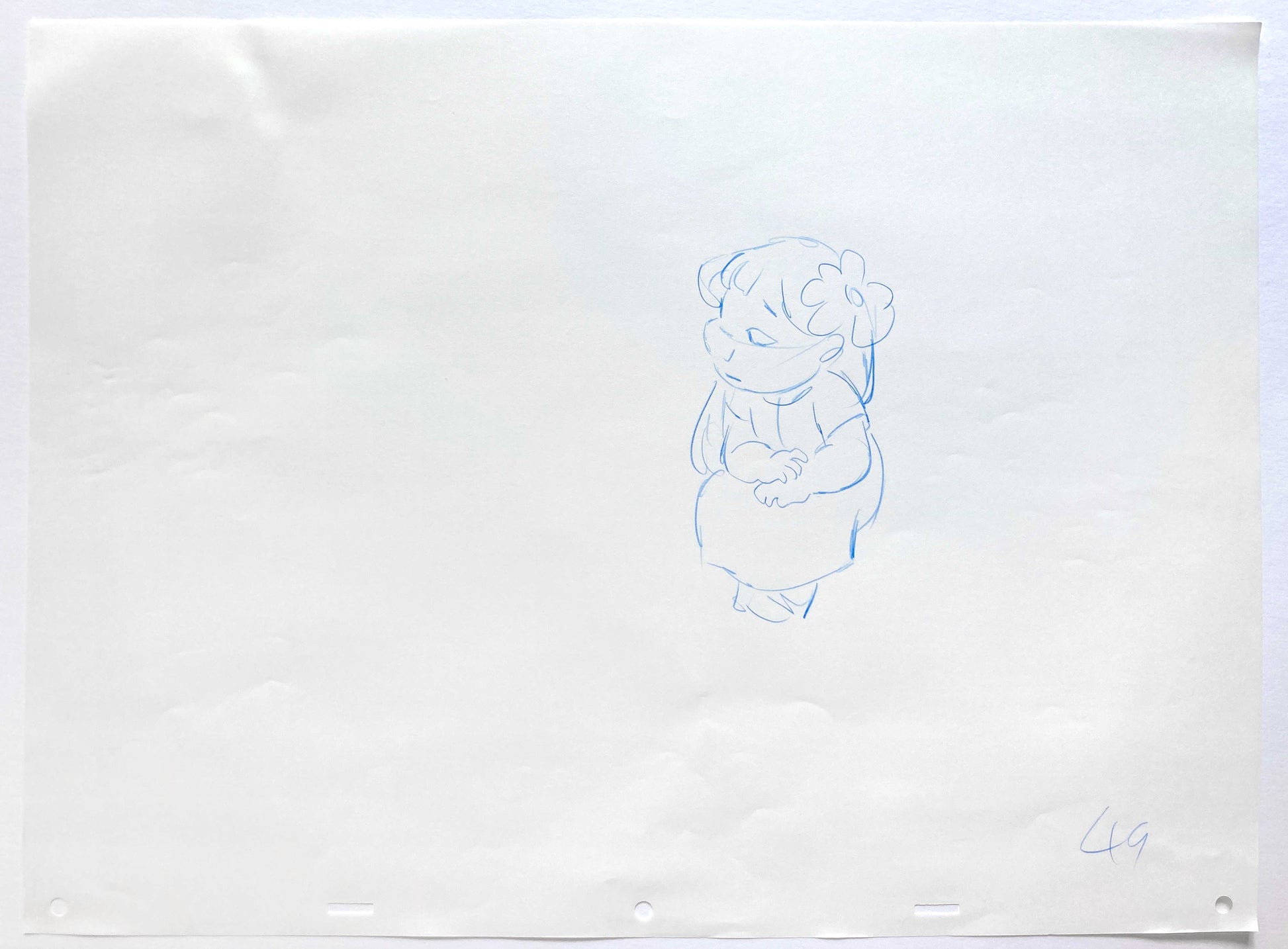Lilo & Stitch - Lilo Original Production Used Rough Drawing (Walt Disney, 2002). For sale on FLIP Gallery
