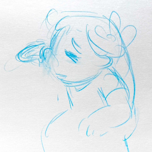 Lilo & Stitch - Lilo Original Production Used Animation Rough Drawing (Walt Disney, 2002). For sale on FLIP Gallery