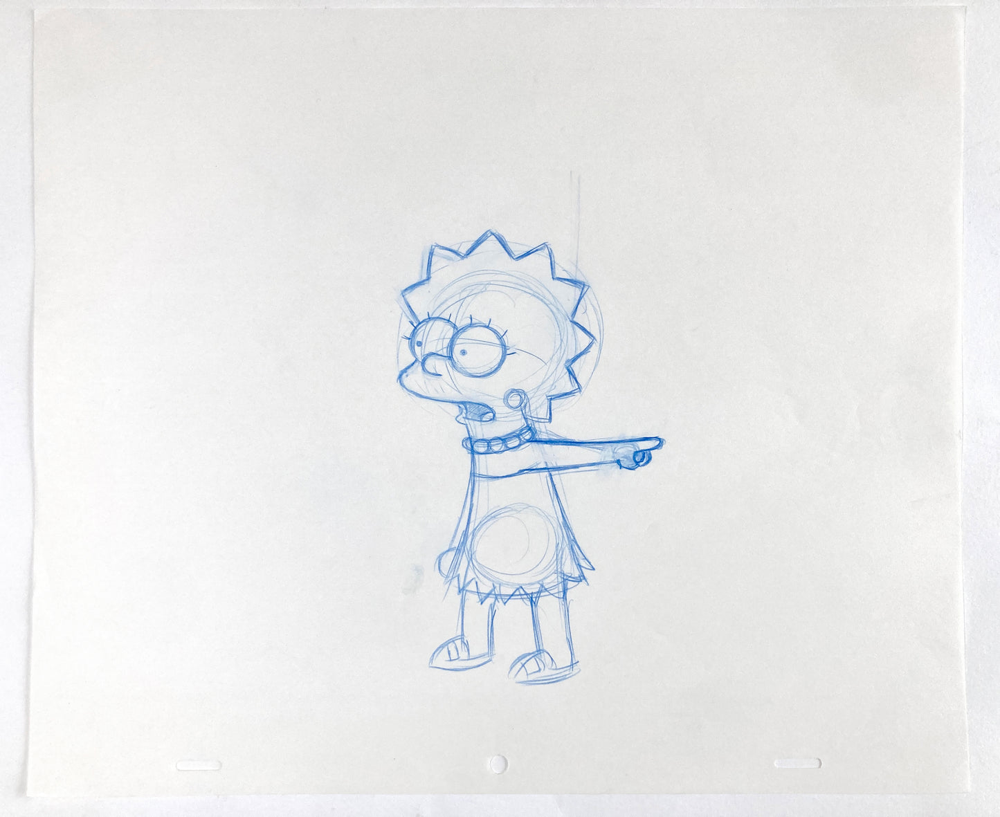 Original Animation Production Art Drawing of Lisa from The Simpsons