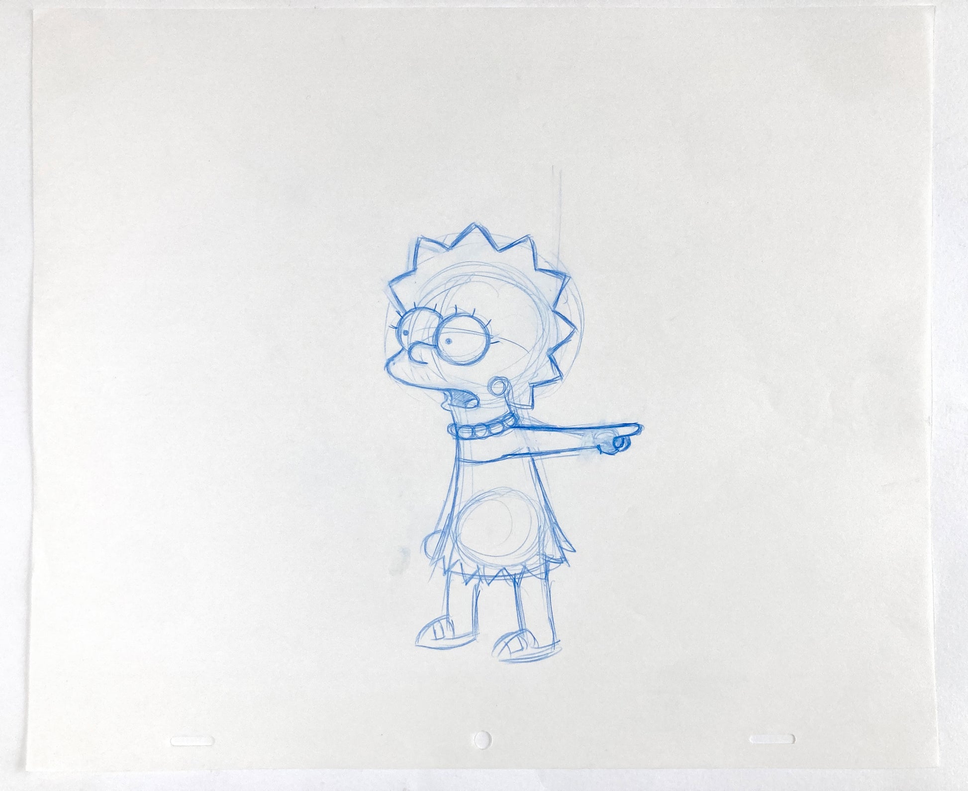Original Animation Production Art Drawing of Lisa from The Simpsons