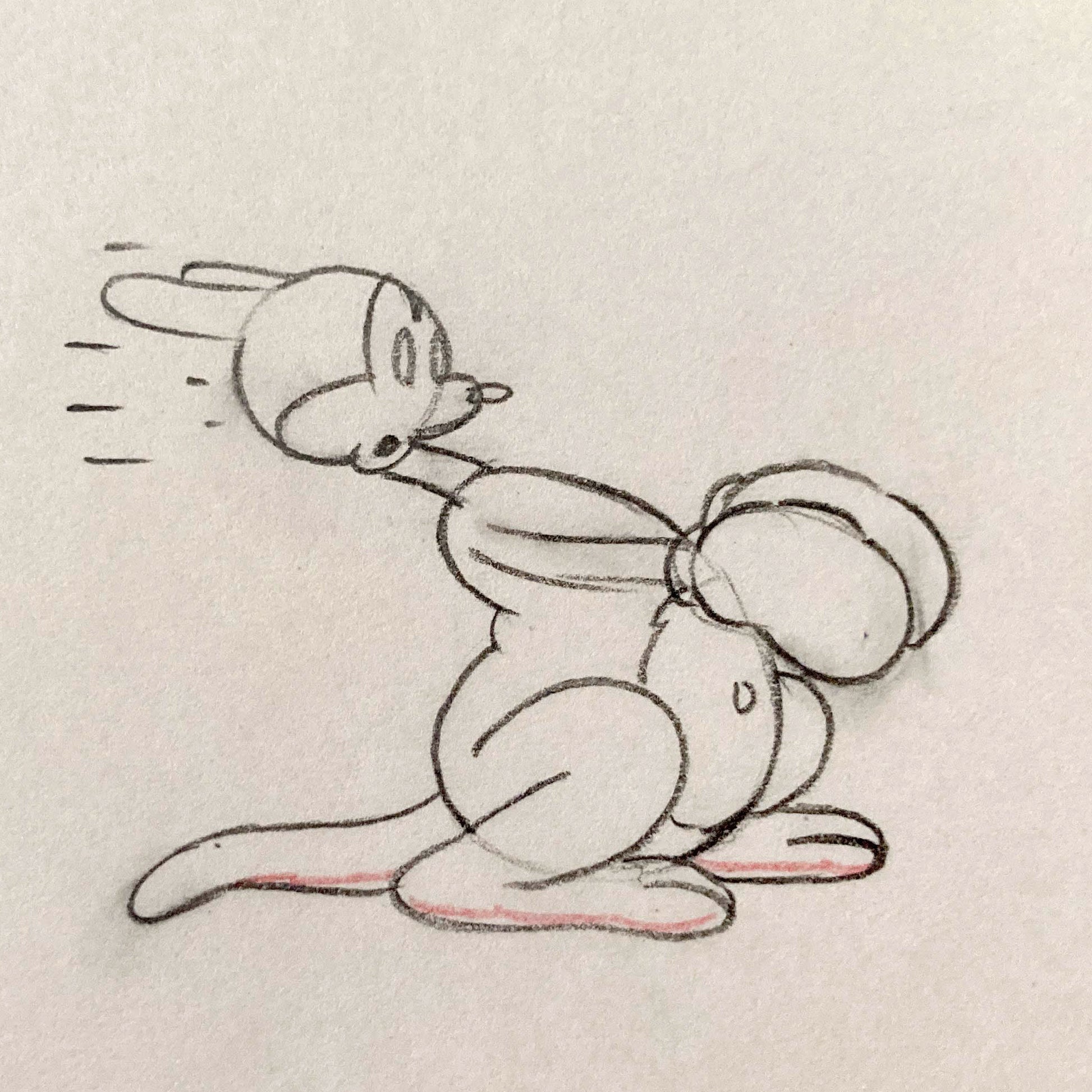 Original Animation Drawing of MICKEY'S KANGAROO from 1935. For sale on FLIP Gallery