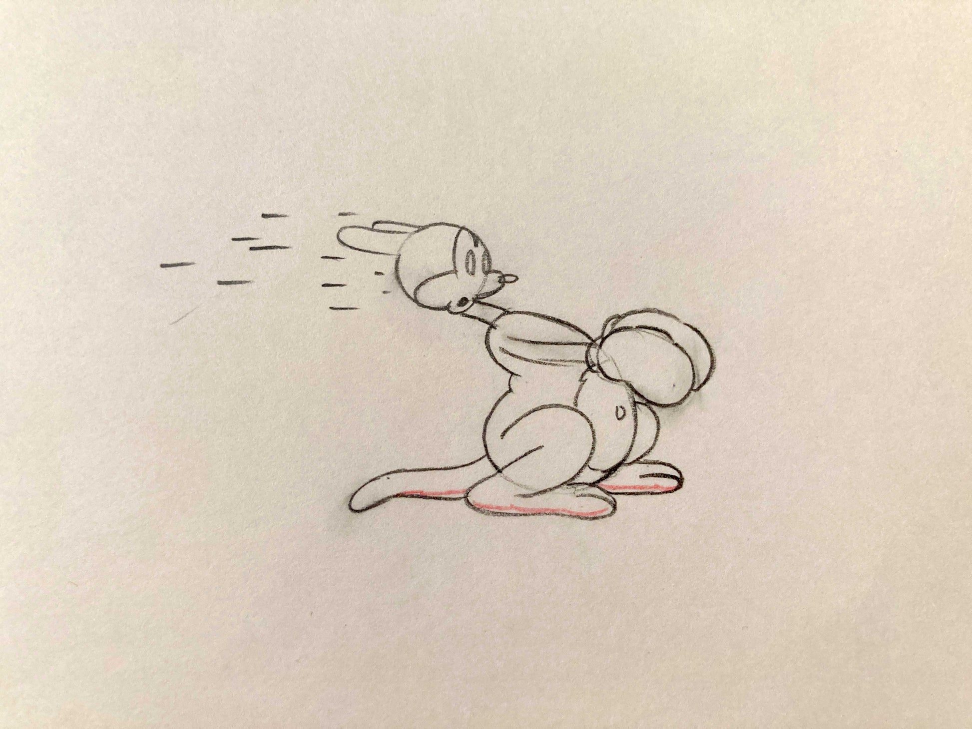 Original Animation Drawing of MICKEY'S KANGAROO from 1935. For sale on FLIP Gallery