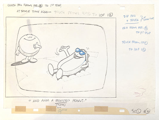 M&M’s Vintage 1970s Advertising Animation Sheet – Original Production-Era Copy. For sale on FLIP Gallery