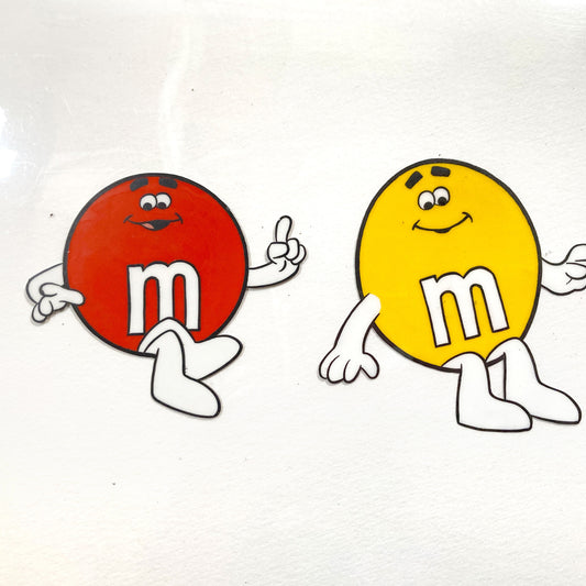 Original Vintage and Rare M&M’s Advertising Animation Art Cels (1970s). For sale on FLIP Gallery