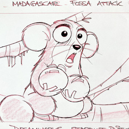 Madagascar : Original Production Used Storyboard Art Signed (DreamWorks, 2005) + Signed CERTIFICATE. For sale on FLIP Gallery