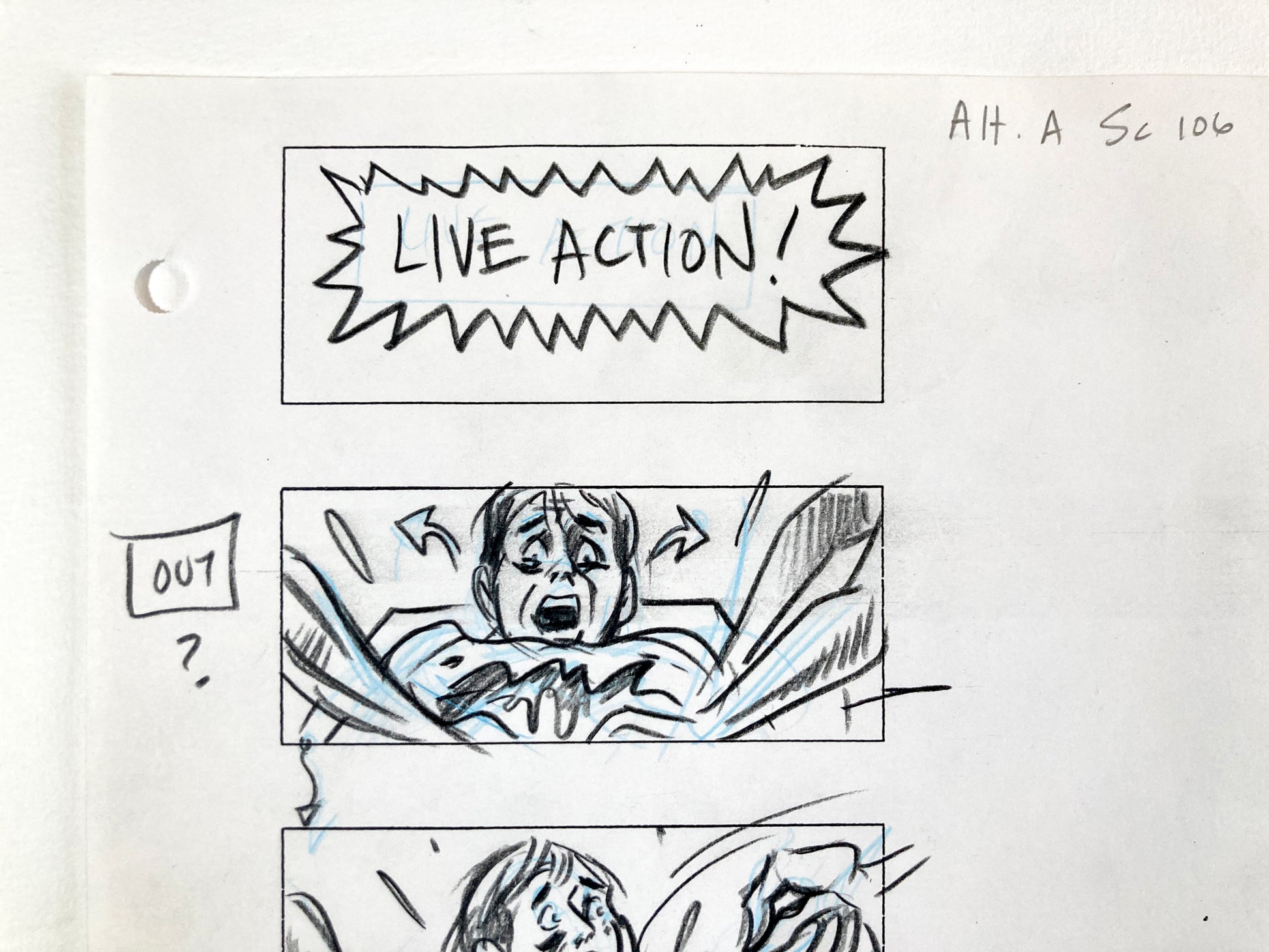 Mars Attacks! Original Production Used Storyboard Drawing by Pete Von Sholly (Warner Brothers, 1996). For sale on FLIP Gallery