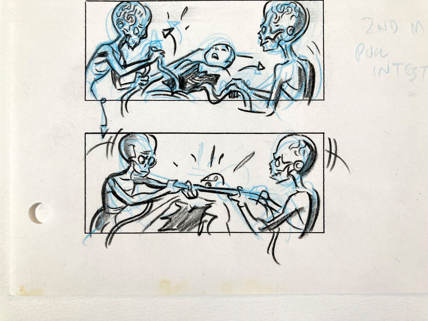 Mars Attacks! Original Production Used Storyboard Drawing by Pete Von Sholly (Warner Brothers, 1996). For sale on FLIP Gallery