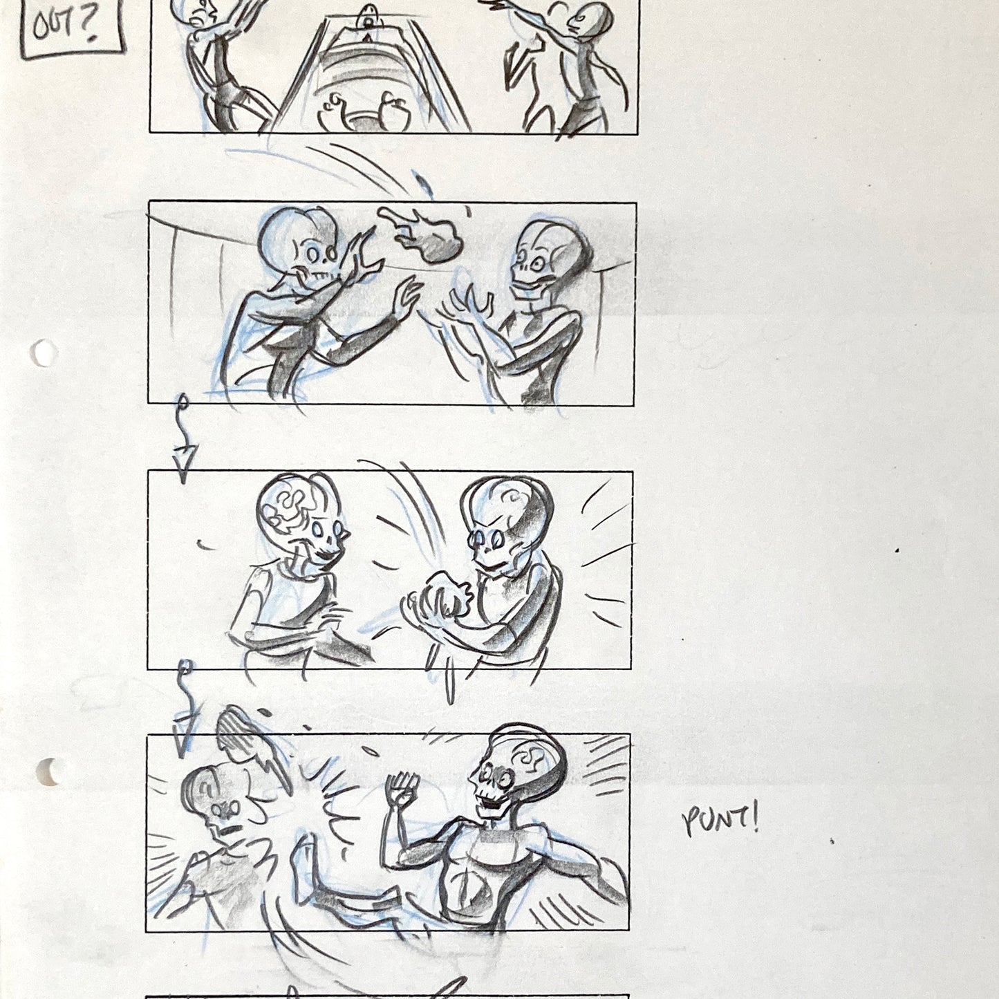 Mars Attacks! Original Production Used Storyboard Drawing by Pete Von Sholly (Warner Brothers, 1996). For sale on FLIP Gallery