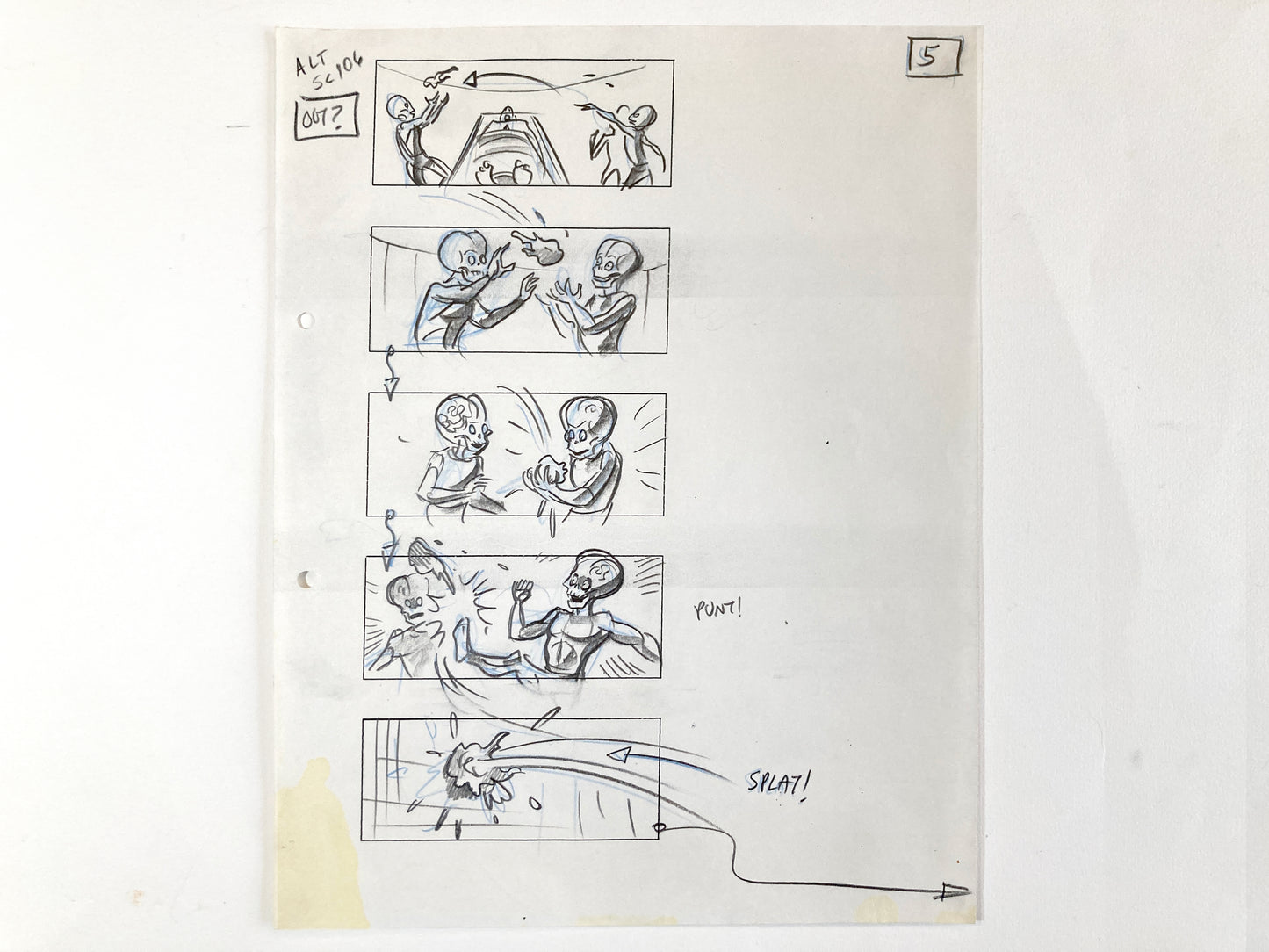 Mars Attacks! Original Production Used Storyboard Drawing by Pete Von Sholly (Warner Brothers, 1996). For sale on FLIP Gallery