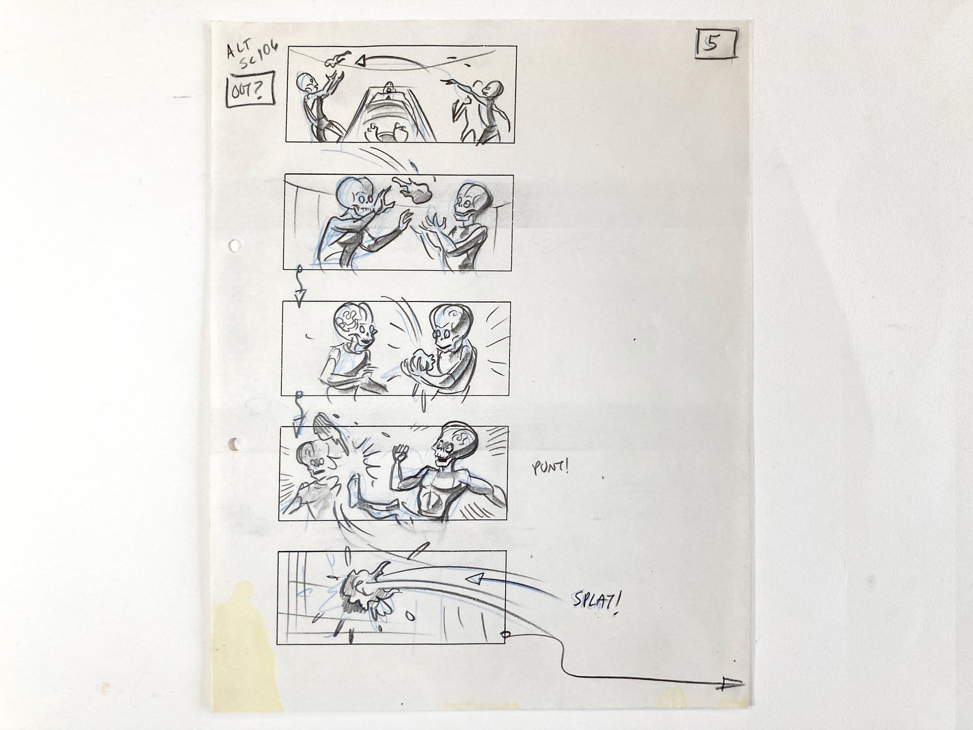 Mars Attacks! Original Production Used Storyboard Drawing by Pete Von Sholly (Warner Brothers, 1996). For sale on FLIP Gallery