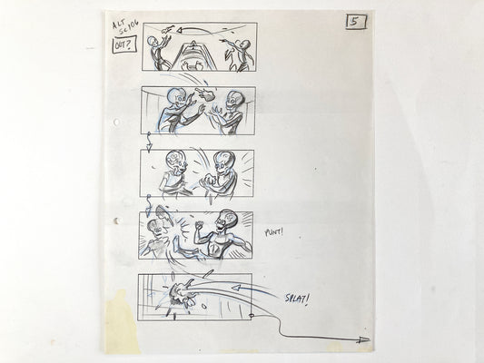 Mars Attacks! Original Production Used Storyboard Drawing by Pete Von Sholly (Warner Brothers, 1996). For sale on FLIP Gallery