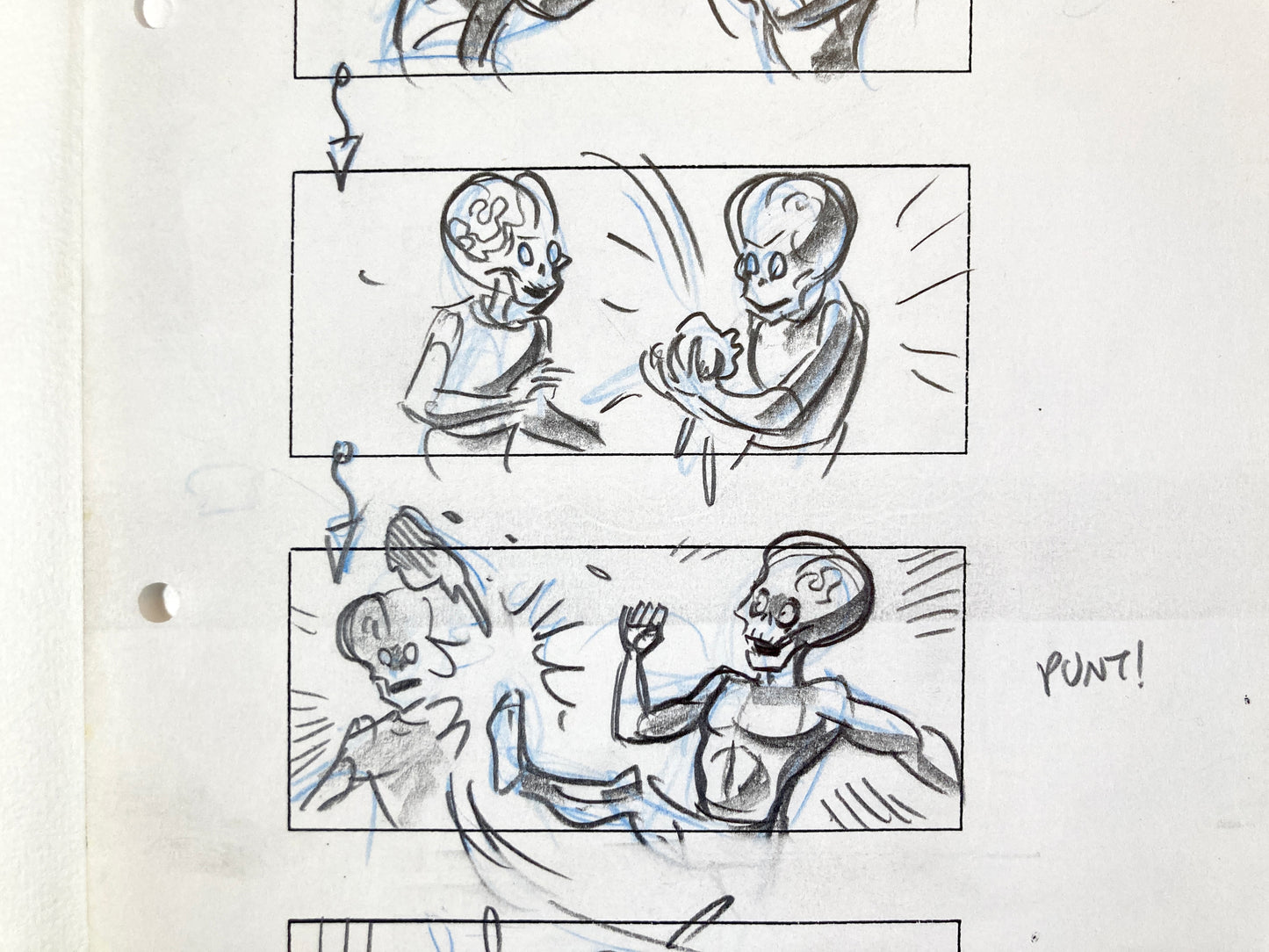 Mars Attacks! Original Production Used Storyboard Drawing by Pete Von Sholly (Warner Brothers, 1996). For sale on FLIP Gallery