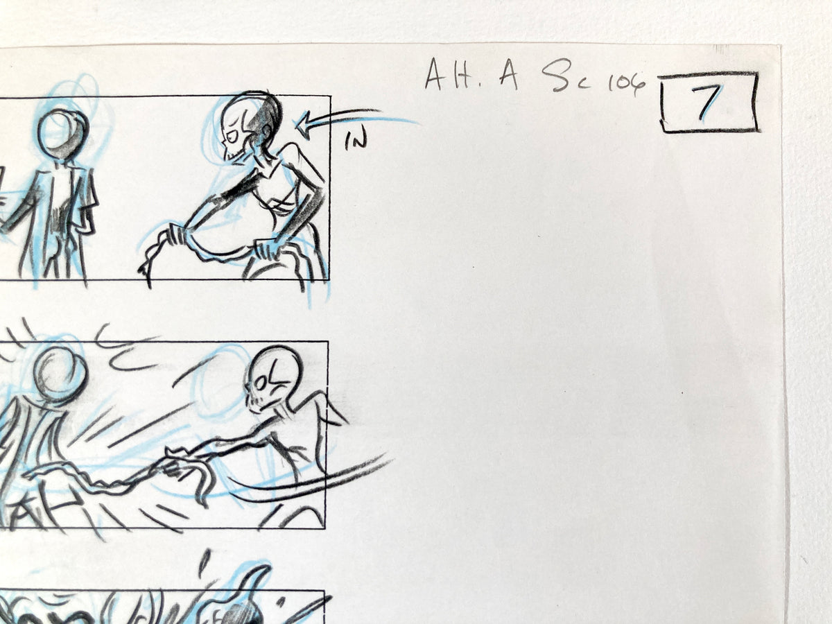Mars Attacks! Original Production Used Storyboard Drawing by Pete Von Sholly (Warner Brothers, 1996). For sale on FLIP Gallery
