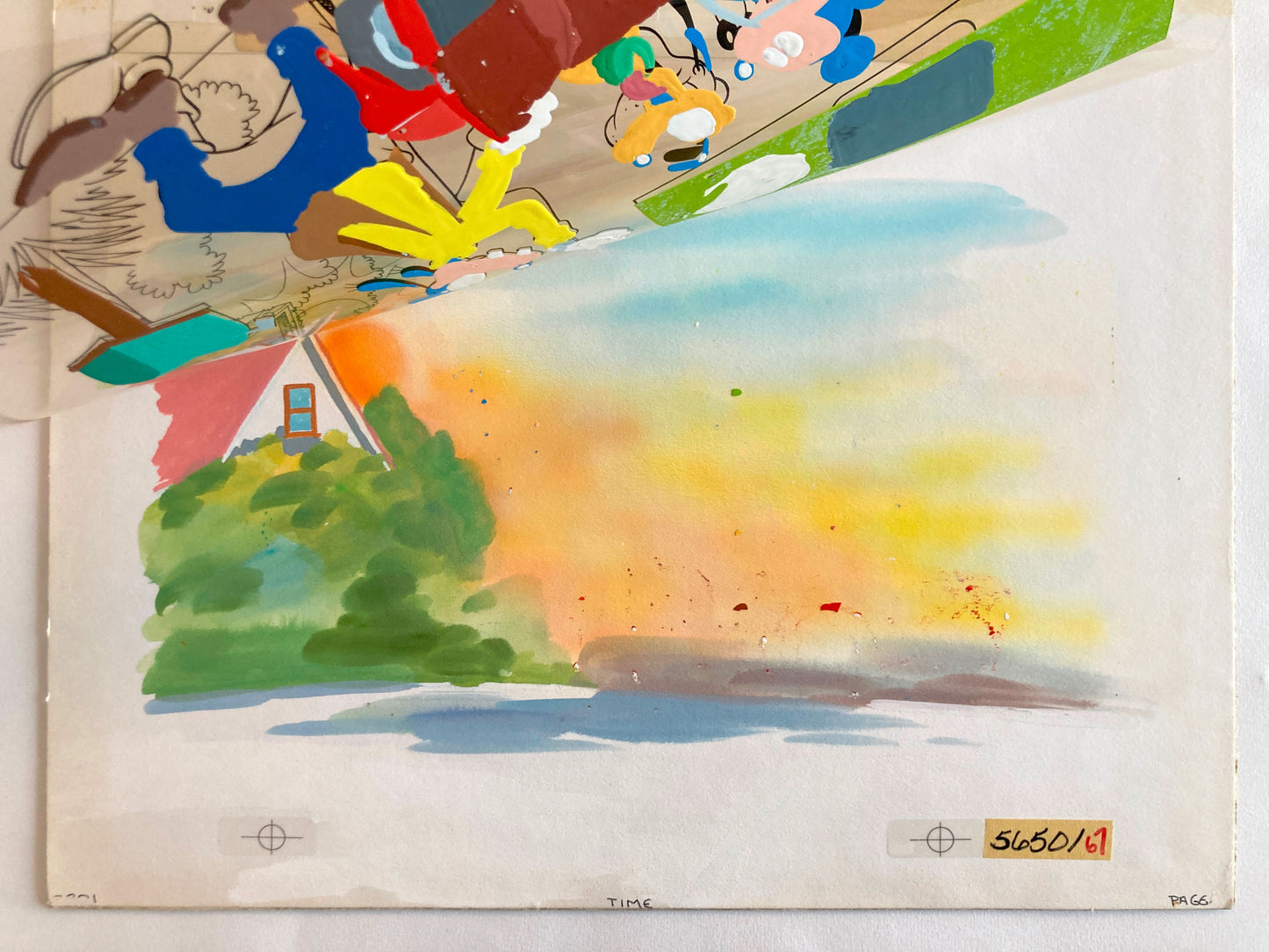 Mickey and Goofy : Original Cel and Hand-Painted background from Disney Discovery Series (Walt Disney, 1987). For sale on FLIP Gallery