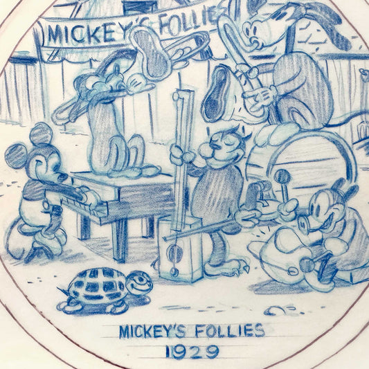 Mickey Mouse Original Preliminary Layout Art for Collector Plate Series (Disney, c. 1970s). For sale on FLIP Gallery