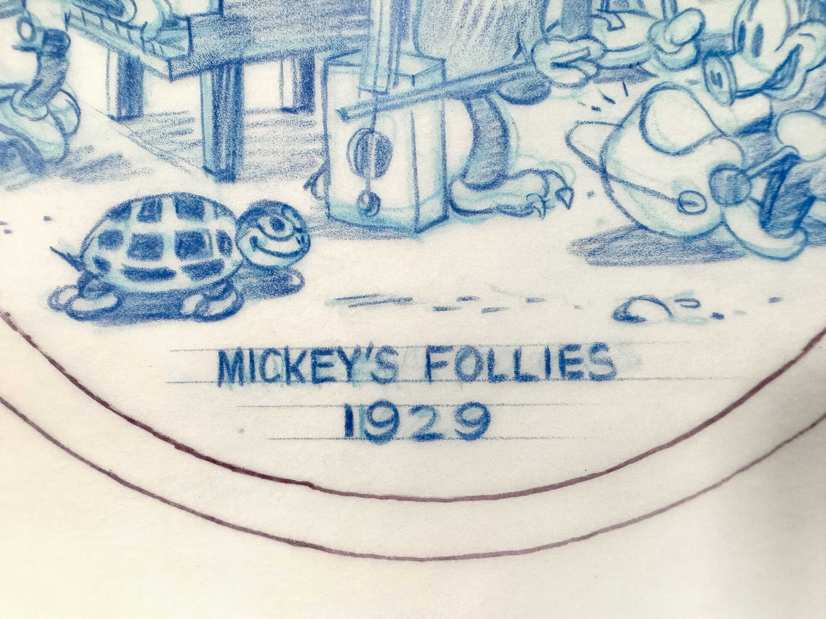 Mickey Mouse Original Preliminary Layout Art for Collector Plate Series (Disney, c. 1970s). For sale on FLIP Gallery