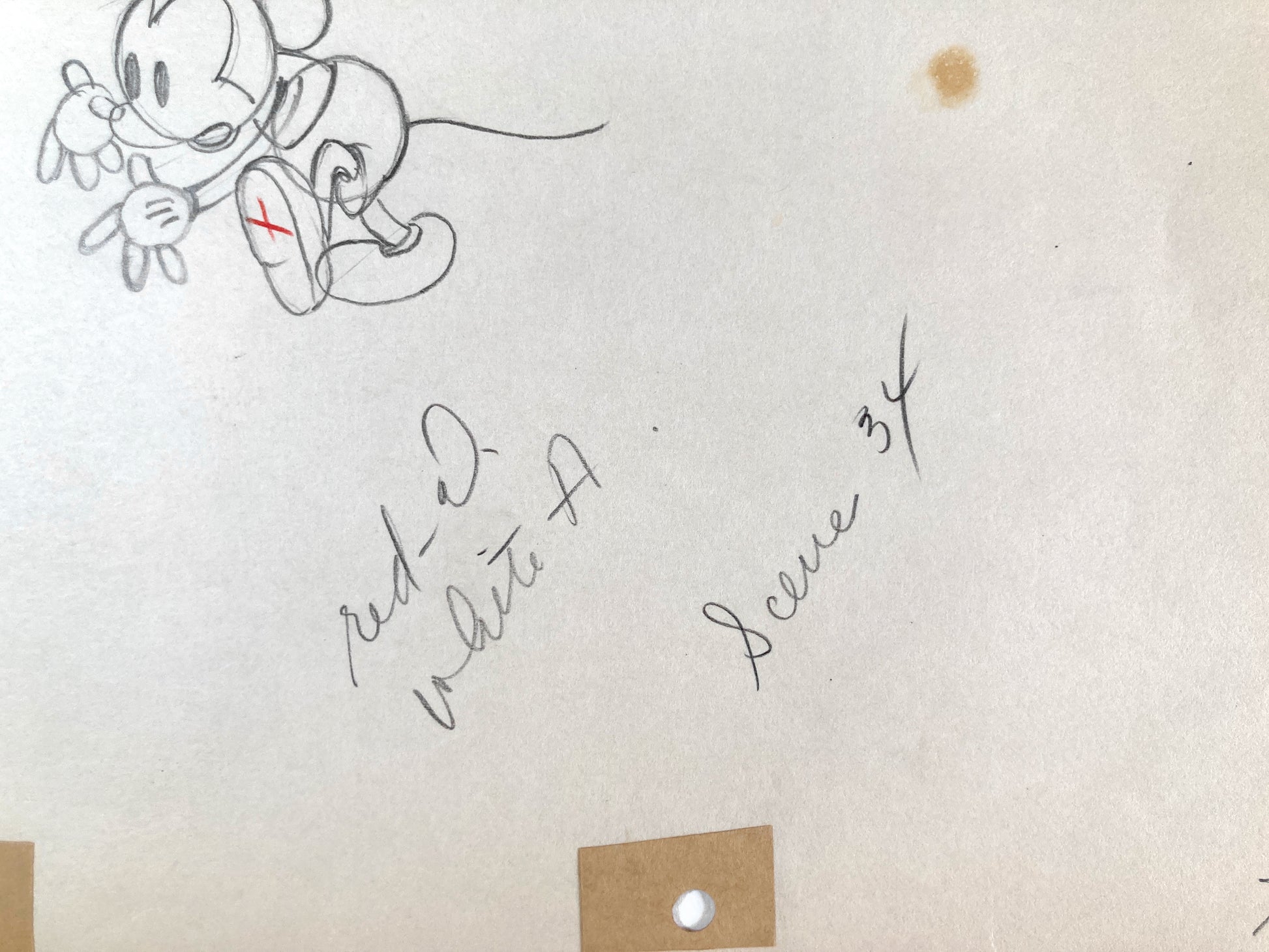 Shanghaied Original Production Used Animation Drawing of Mickey Mouse (Walt Disney, 1934). For sale on FLIP Gallery