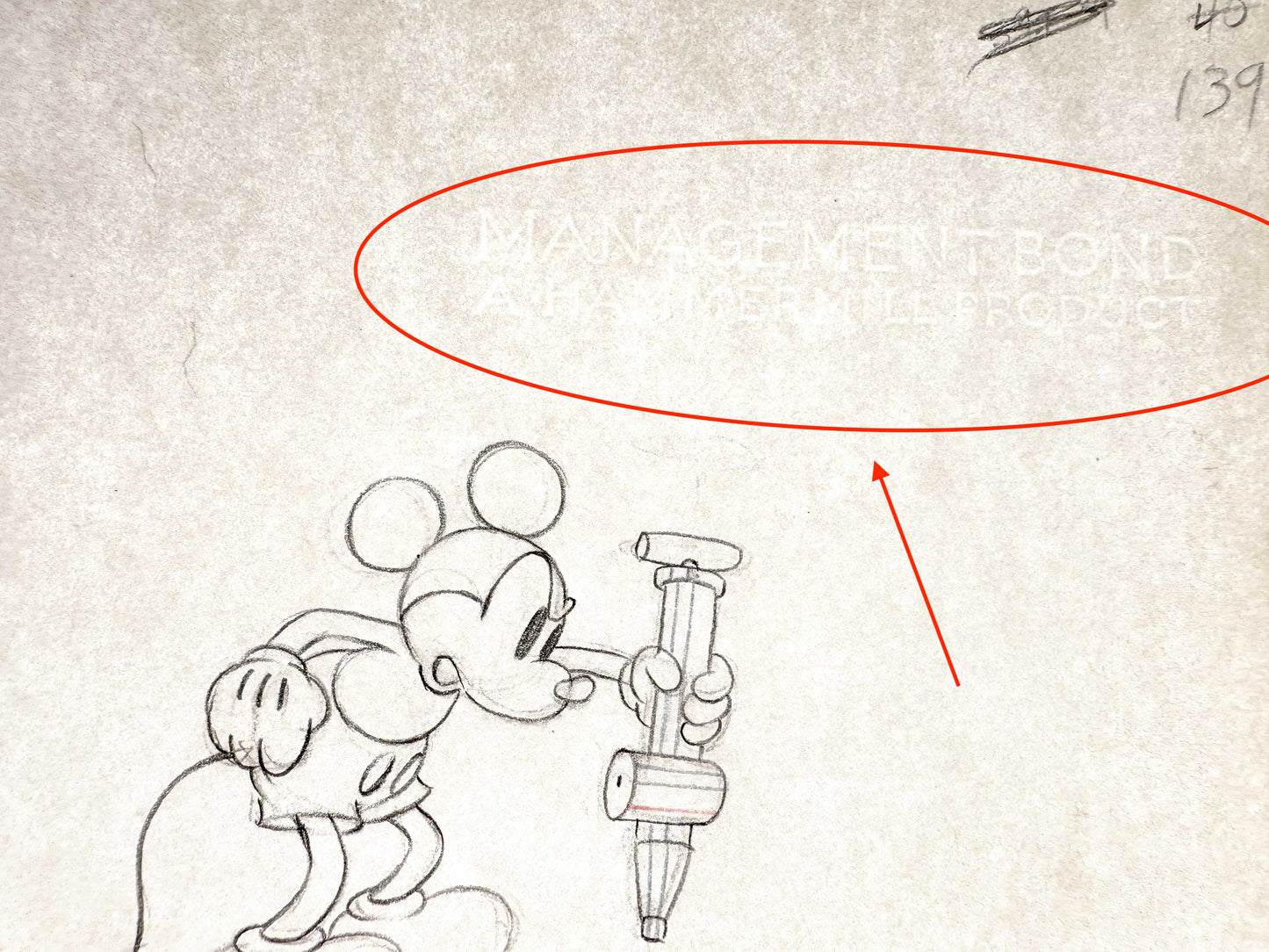 Mickey's Garden - Mickey Mouse Original Production Used Animation Art Drawing (Walt Disney, 1935). For sale on FLIP Gallery