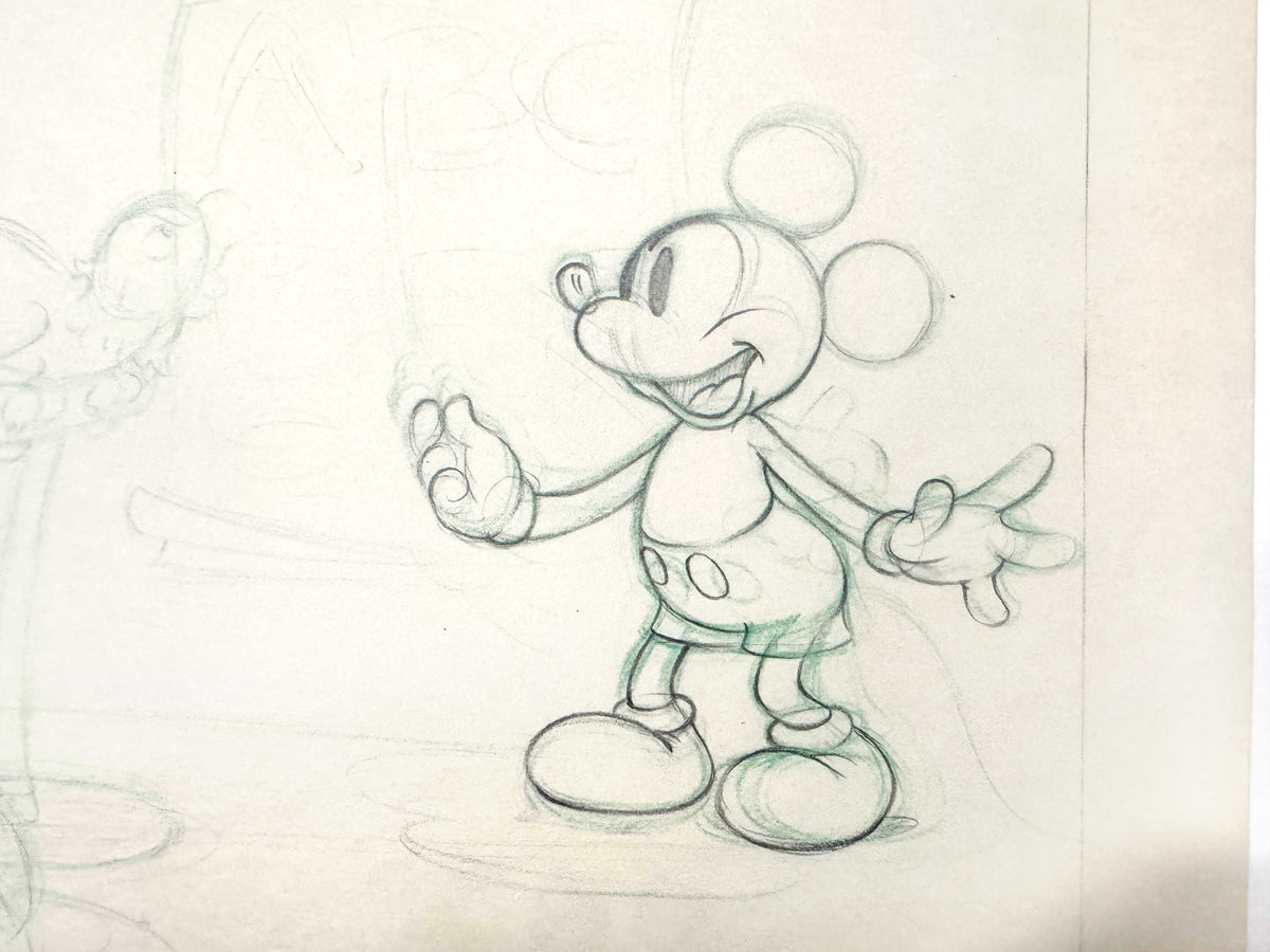Mickey's Parrot - Mickey Mouse Original Animation Publicity Art Drawing (Walt Disney, c. 1938/1940s). For sale on FLIP Gallery