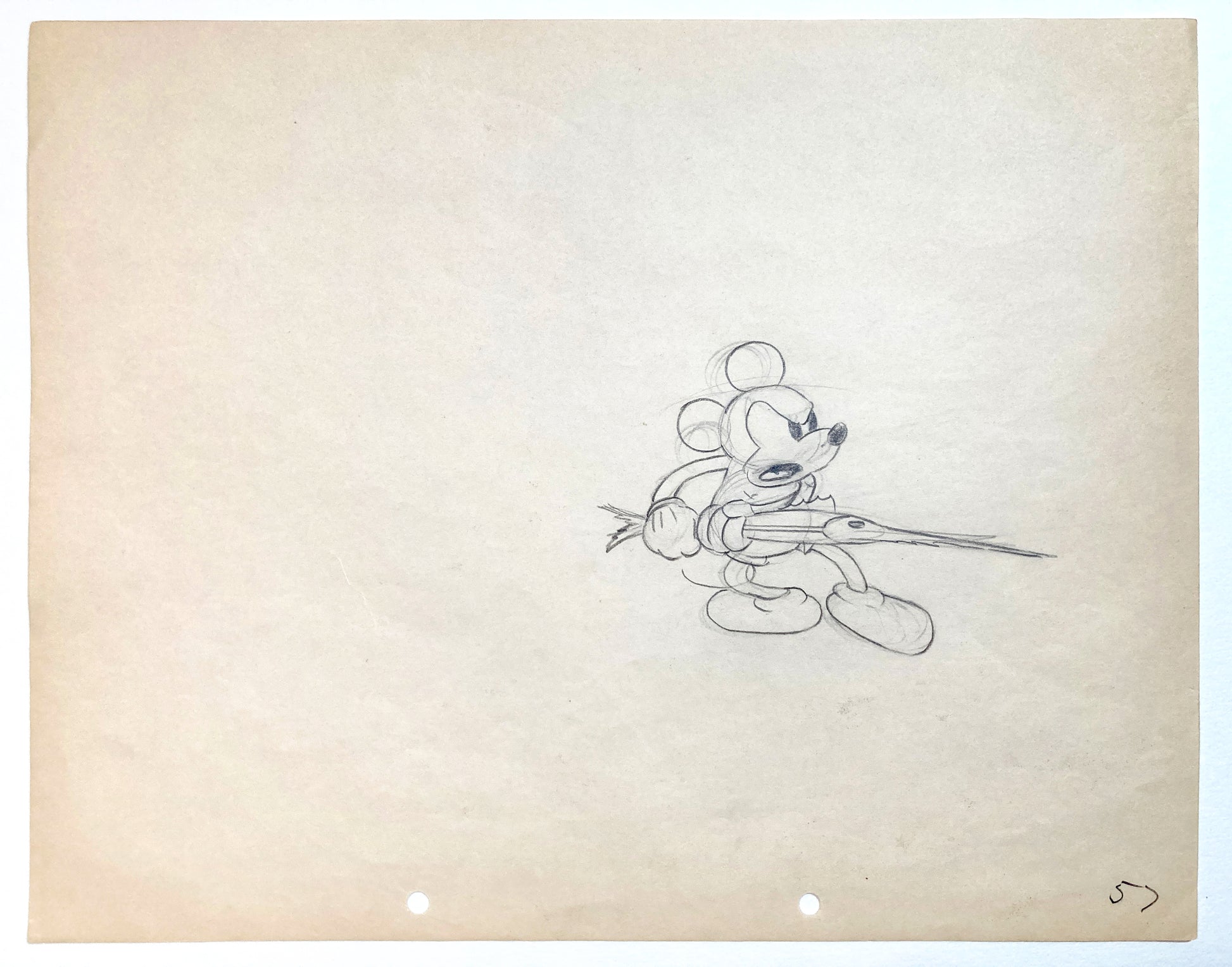 Shanghaied : Vintage Mickey Mouse Original Animation Production Art Drawing (Walt Disney, 1934). For sale on FLIP Gallery