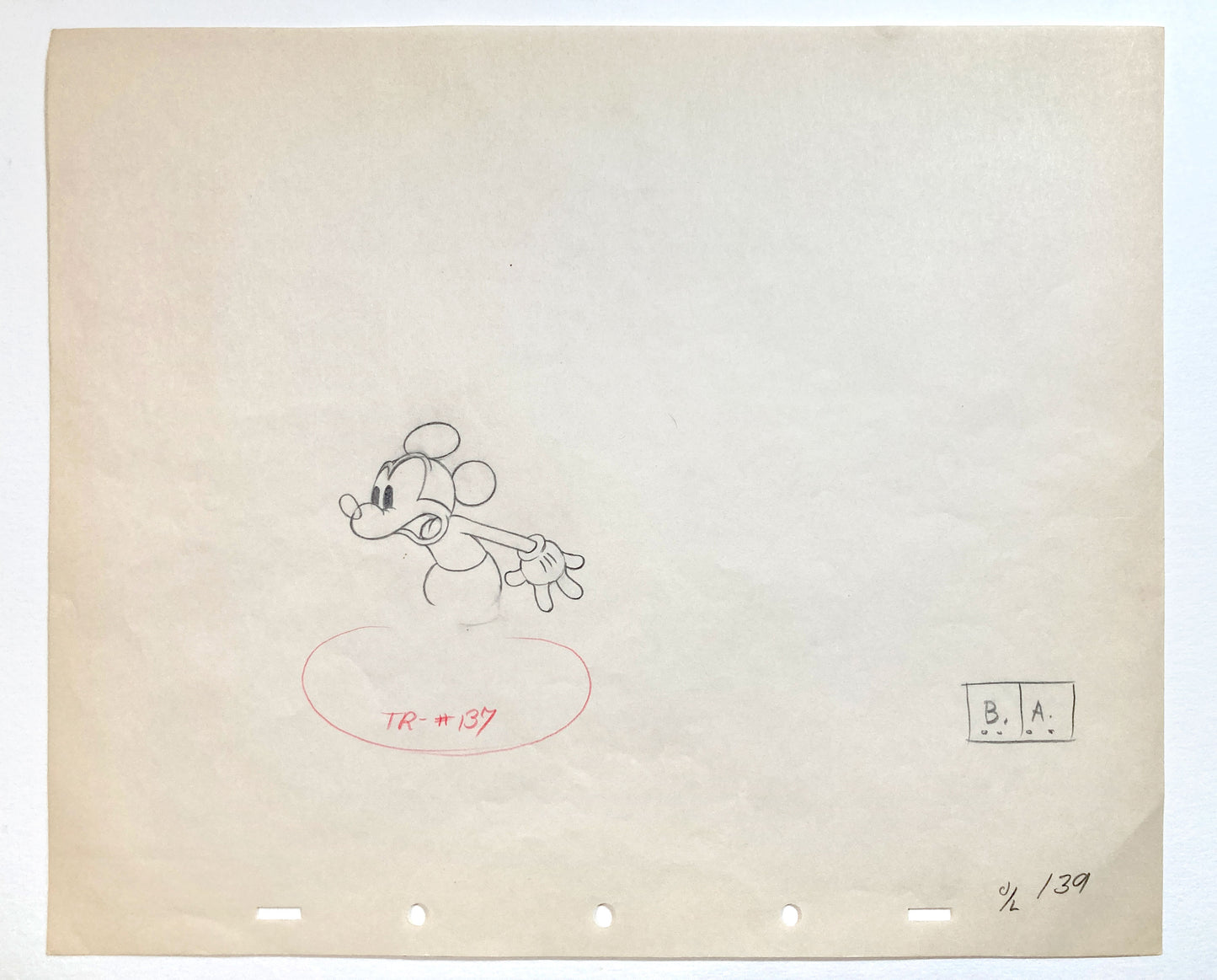"Mickey's Rival" Mickey Mouse Original Animation Production Art Drawing (Walt Disney, 1936). For sale on FLIP Gallery