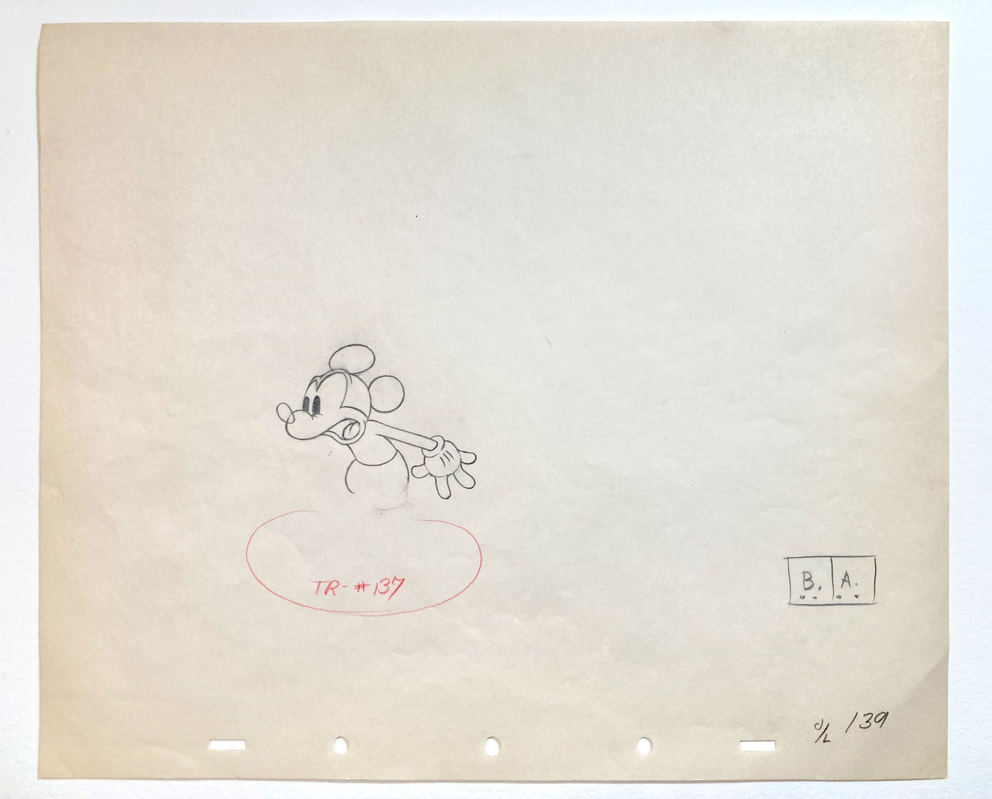 "Mickey's Rival" Mickey Mouse Original Animation Production Art Drawing (Walt Disney, 1936). For sale on FLIP Gallery