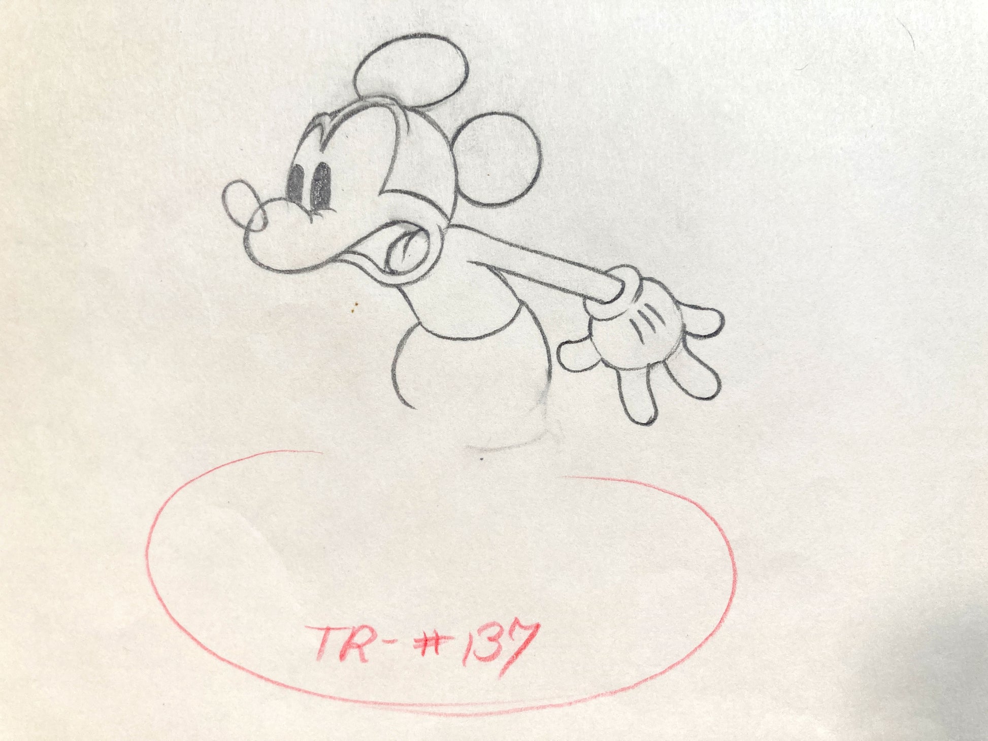 "Mickey's Rival" Mickey Mouse Original Animation Production Art Drawing (Walt Disney, 1936). For sale on FLIP Gallery