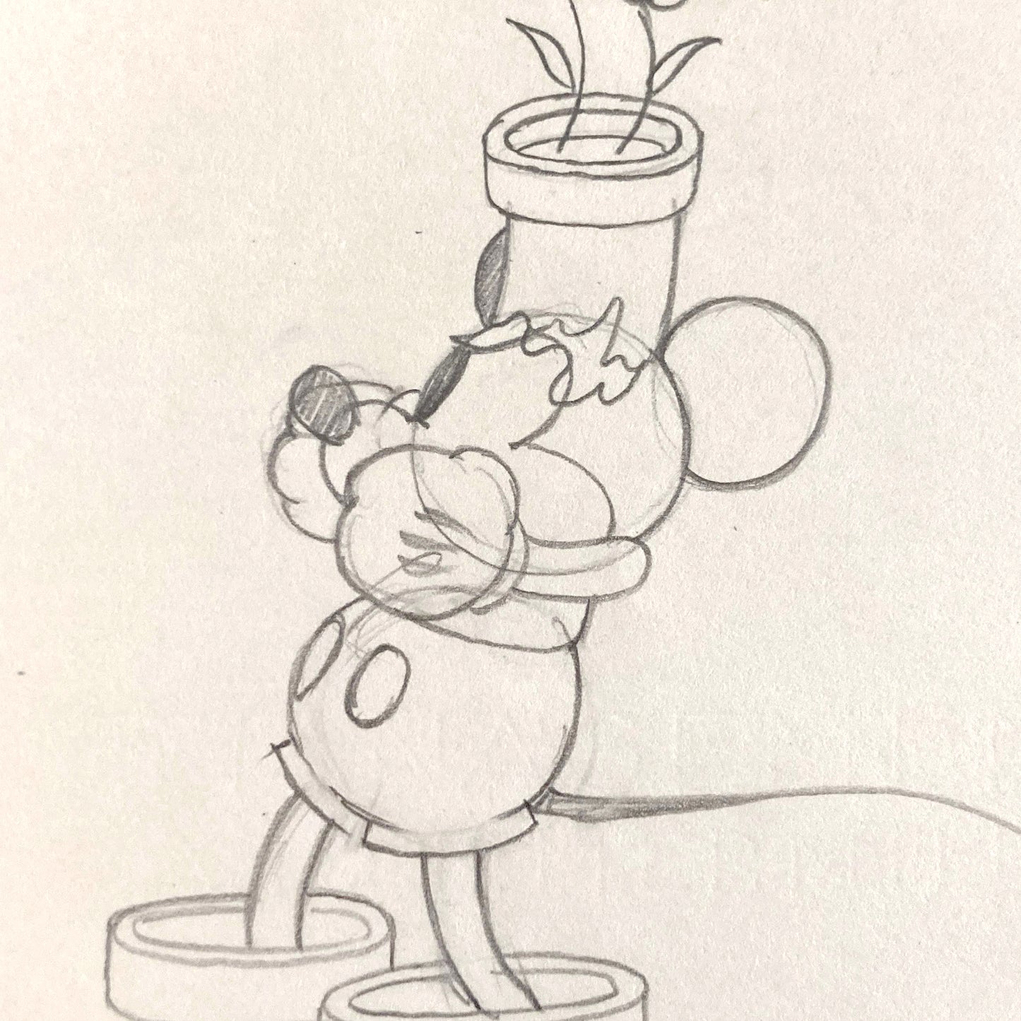 Original Animation Production Drawing of Mickey Mouse of 1932 from Walt Disney Studios