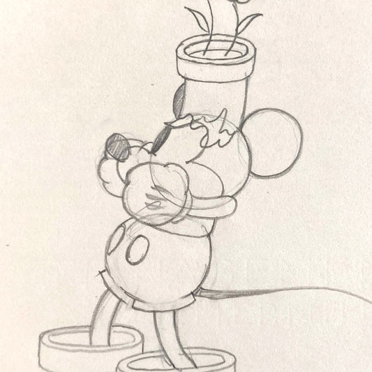 Original Animation Production Drawing of Mickey Mouse of 1932 from Walt Disney Studios