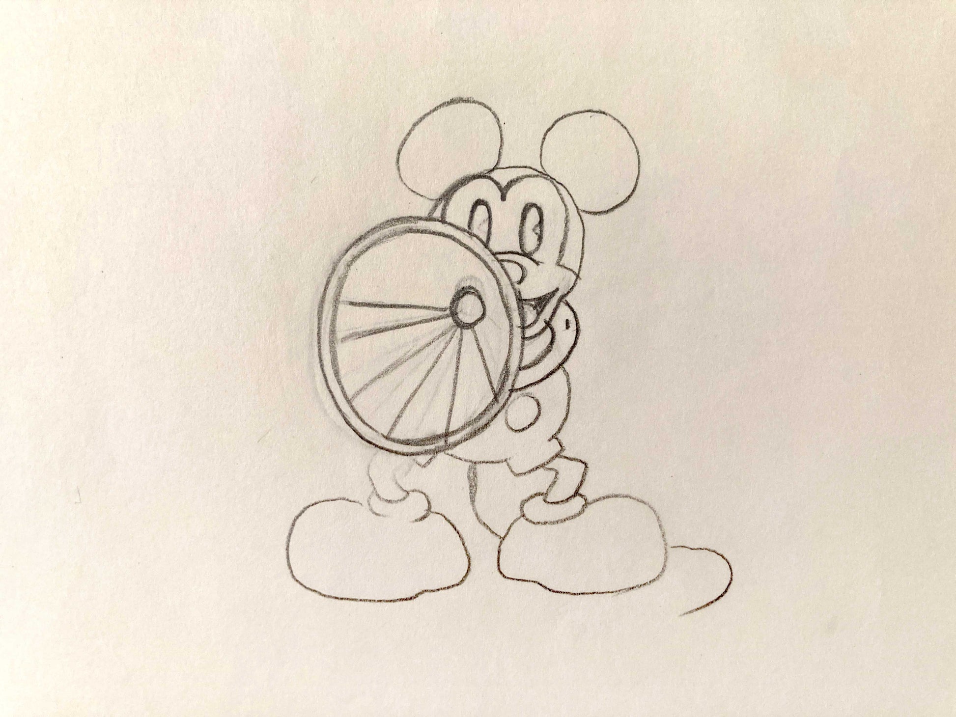 Original Animation Art Drawing of Mickey Mouse from 1929. Walt Disney Studios