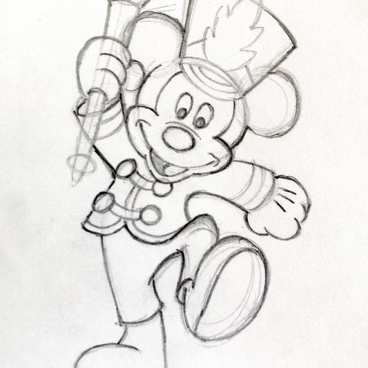 Original Animation Production Art Drawing of Mickey Mouse from a Tv Commercial (Walt Disney Studios)