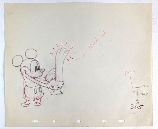 Society Dog Show : Original Mickey Mouse Animation Production Drawing (Walt Disney, 1939). For sale on FLIP Gallery