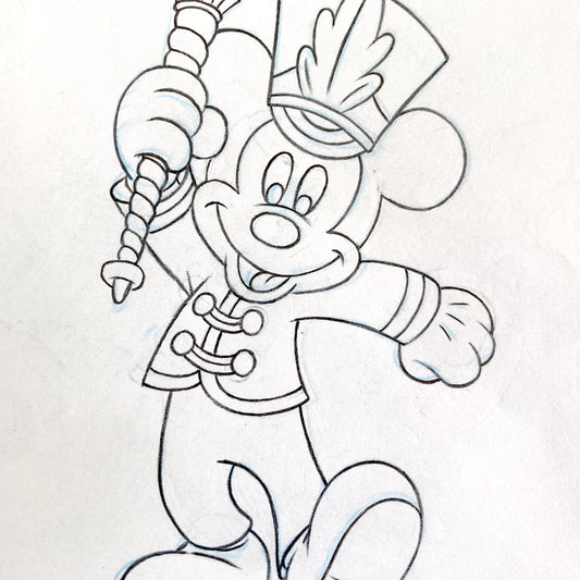 Original Animation Production Drawing of Mickey Mouse from a Tv Commercial